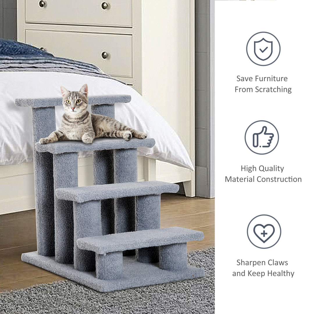 4-Step Cat Ramp Ladder - Ultimate Safety Climbing Frame for Your Furry Friend!