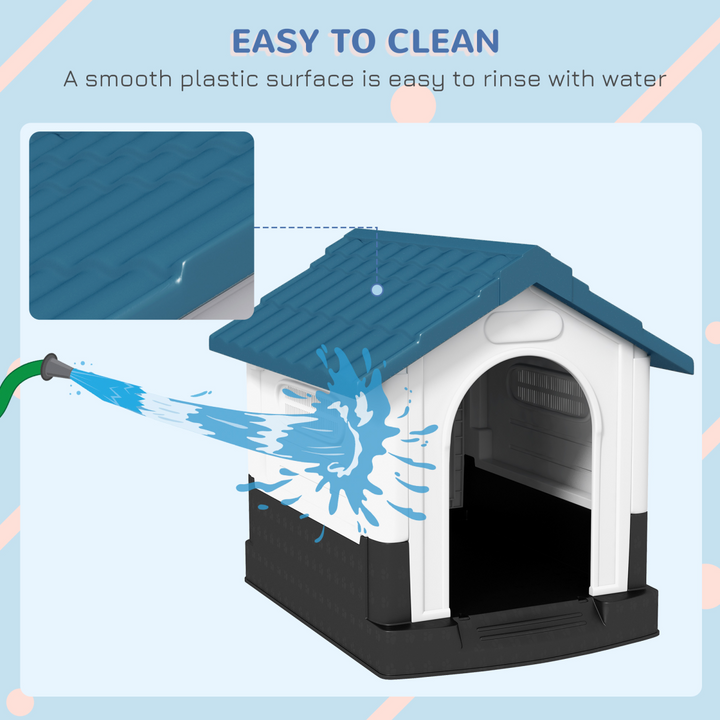 PawHut Outdoor Dog Kennel - Cozy Haven for XS & S Dogs, Water-Resistant Blue