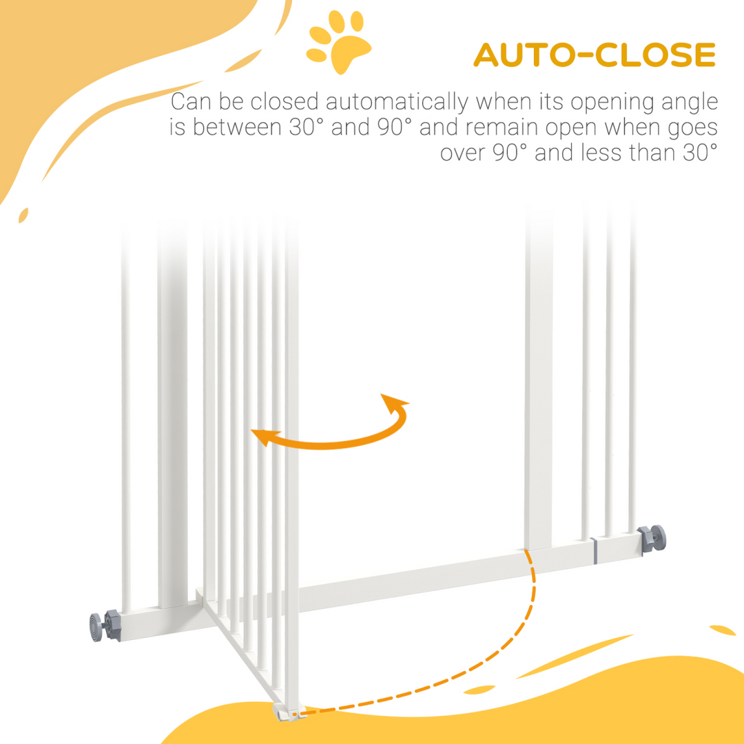 Adjustable Metal Pet Safety Gate with Auto-Close Door - Secure Your Space!