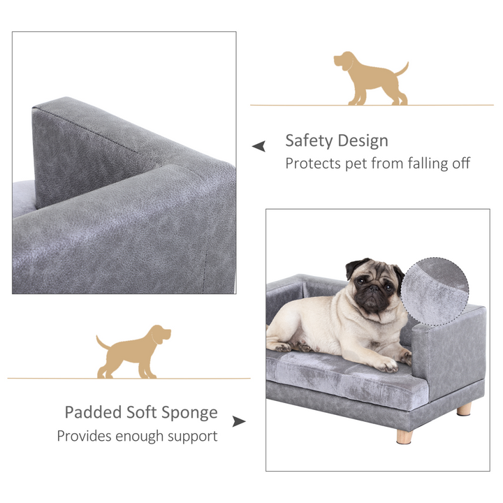 Ultimate Comfort Dog Sofa Bed for Small Pets - Soft Grey Lounge Bliss