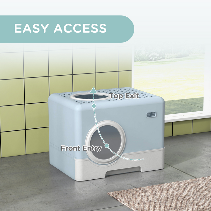 CozyCat Enclosed Litter Box with Scoop – Smart Design for Clean Homes!