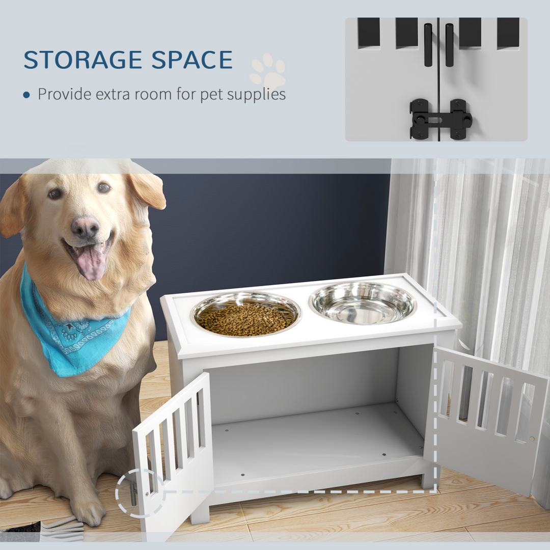 PawHut Elevated Dog Feeding Station with Storage - Perfect Comfort for Large Dogs