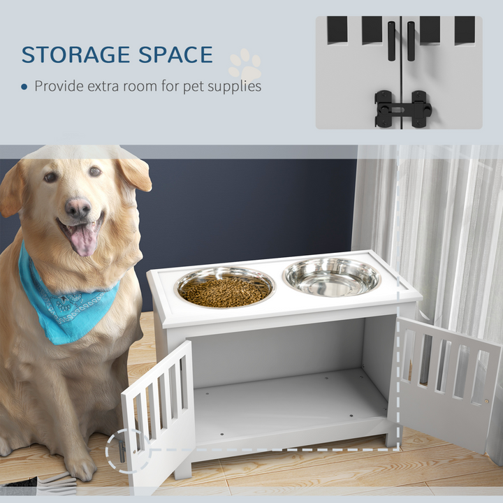 PawHut Elevated Dog Feeding Station with Storage - Perfect Comfort for Large Dogs
