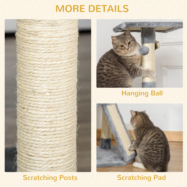 Deluxe 3-Tier Cat Tree with Sisal Scratching Post & Cozy Hideaway Condo