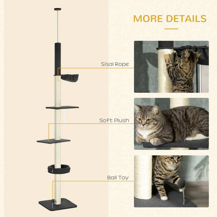 PawHut Adjustable Cat Tree: Ultimate Climbing Playground & Cozy Retreat