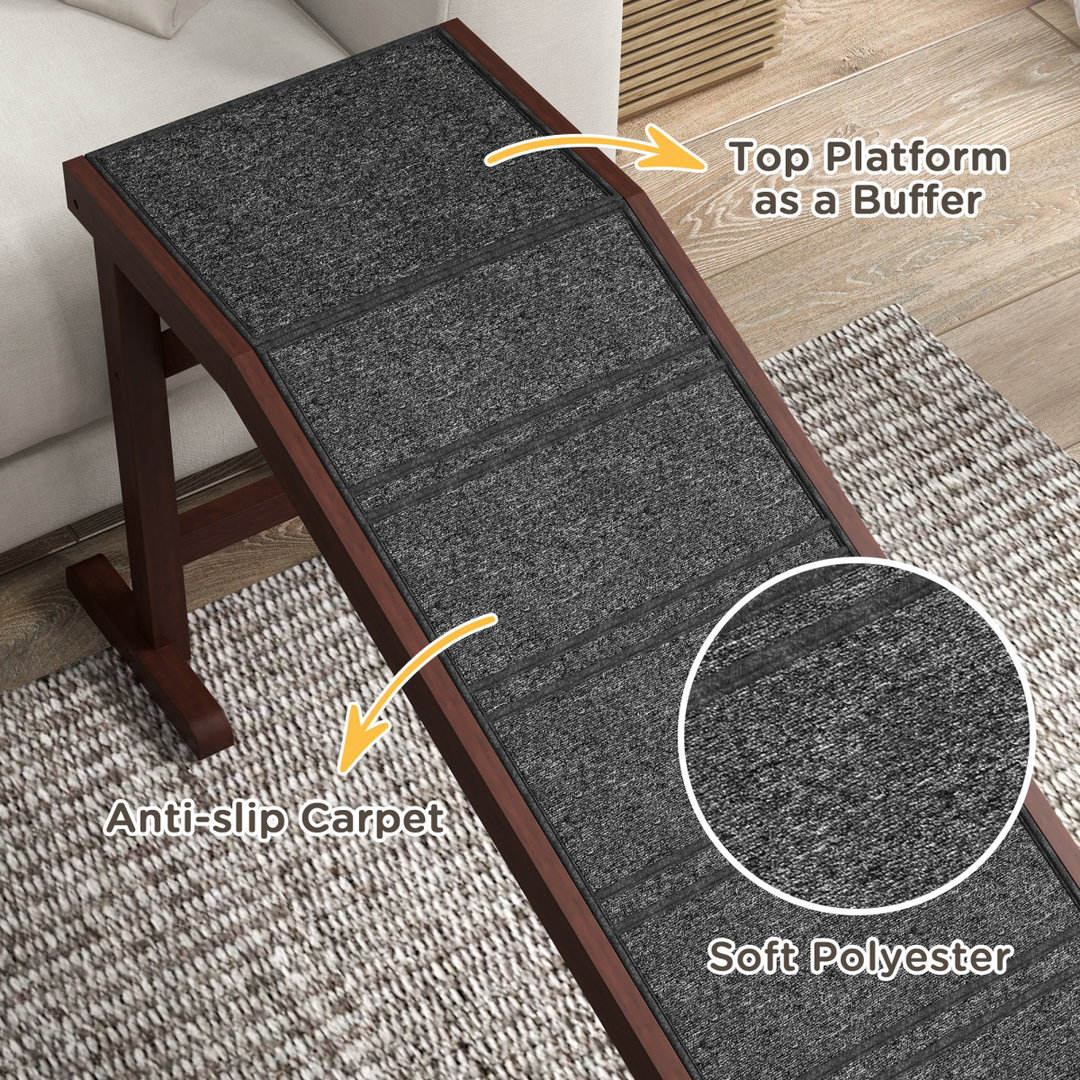 Pet Ramp with Anti-Slip Carpet for Easy Access to Beds & Sofas – PawHut