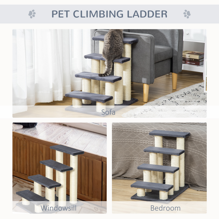 Plush Pet Stair & Cat Scratching Post - Soft, Durable Climb & Play Center