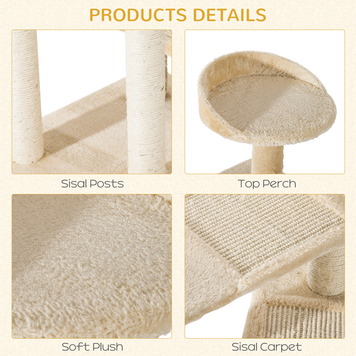 PawHut Multi-Level Cat Tree: Ultimate Scratching & Climbing Tower for Felines