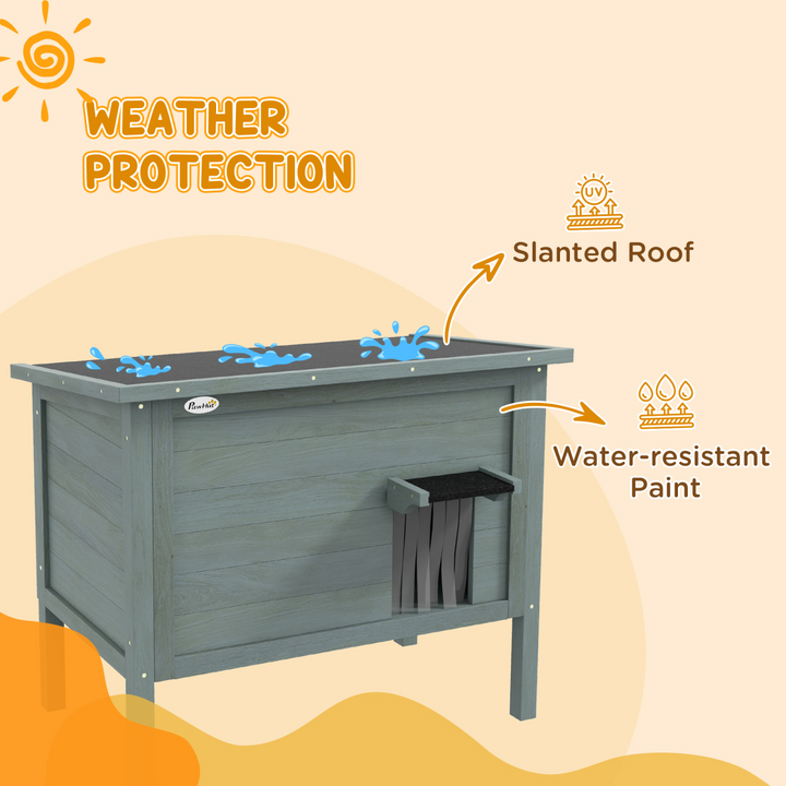 CozyFeline Insulated Outdoor Cat House with Openable Roof - Charcoal Grey