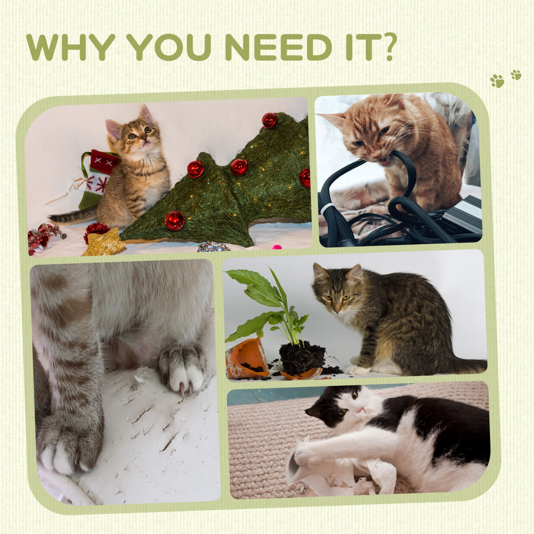 PawHut Premium Cat Scratching Post with Plush Base, Self-Grooming Brush & Hanging Toy – Beige Cat Climber Tower