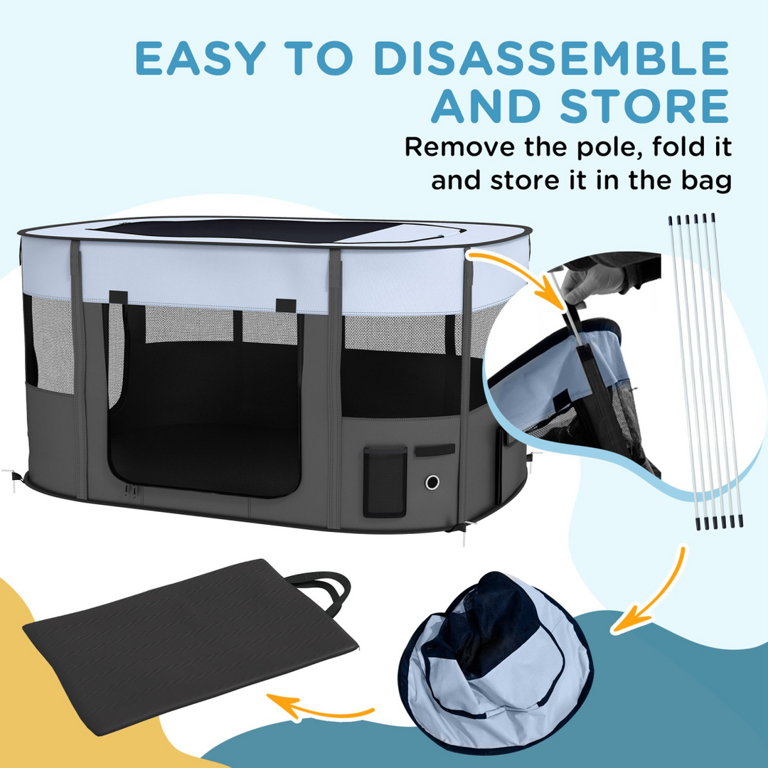 PawHut Portable Pet Playpen - Ideal for Puppies, Kittens, & Small Animals!