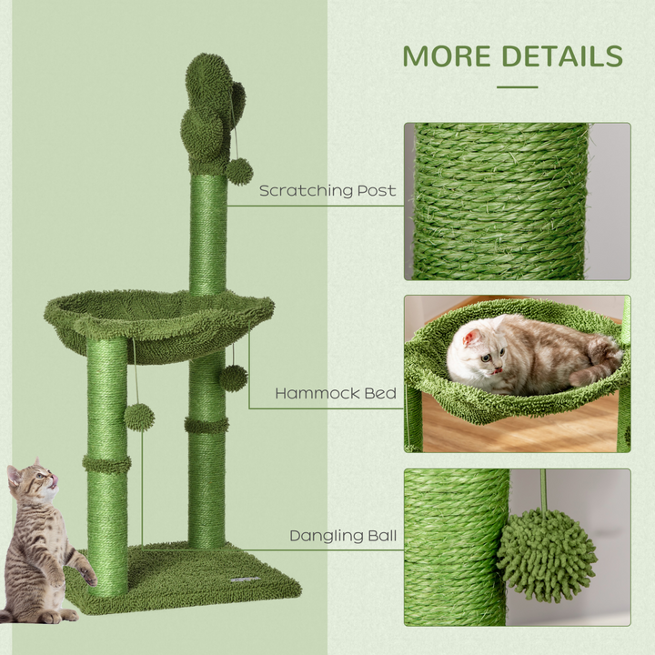 Whimsical Cactus Cat Tree: Indoor Play, Scratch & Rest Haven for Happy Cats