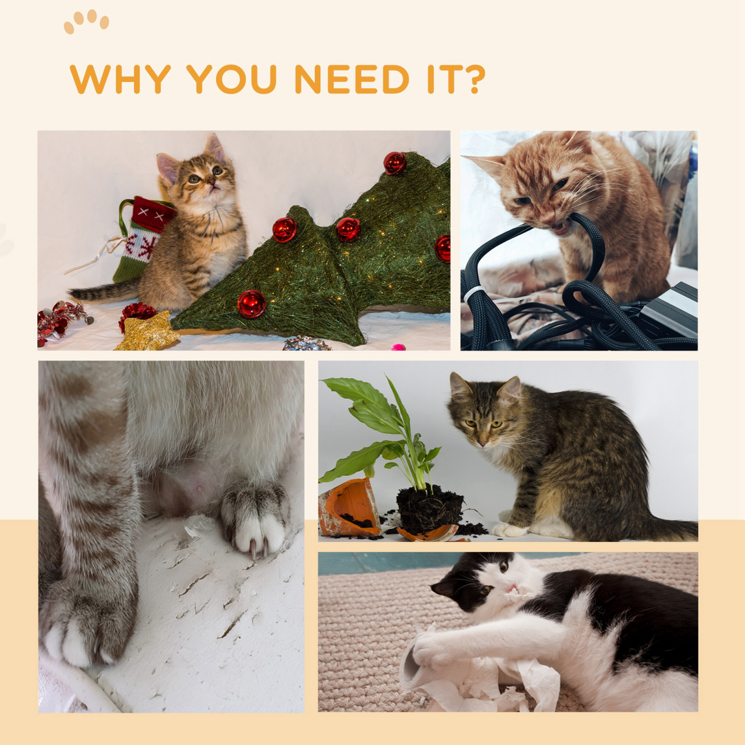 PawHut 4-Piece Reversible Cat Scratch Pads – Curved Cardboard Cat Scratcher Set for Play, Exercise & Treadmill Replacement