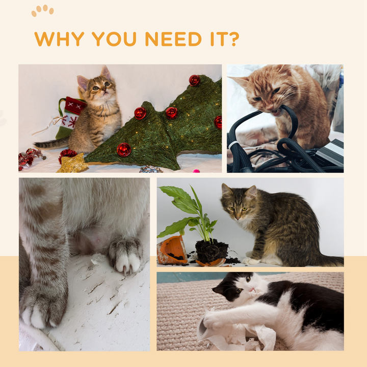 PawHut 4-Piece Reversible Cat Scratch Pads – Curved Cardboard Cat Scratcher Set for Play, Exercise & Treadmill Replacement