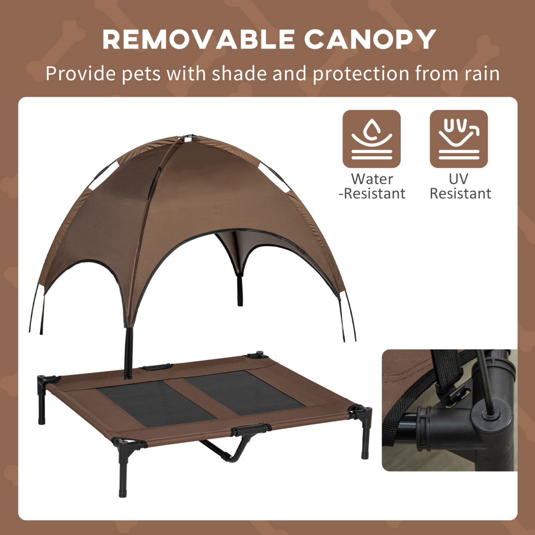 Elevated Pet Bed with Canopy - Cozy Outdoor Dog Cot for Ultimate Comfort