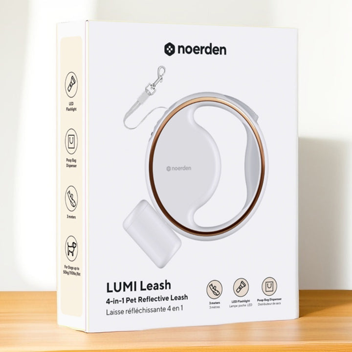 Lumi Leash 4-in-1 Retractable Dog Lead (3m) with LED Torch &amp; Poop Bag Dispenser