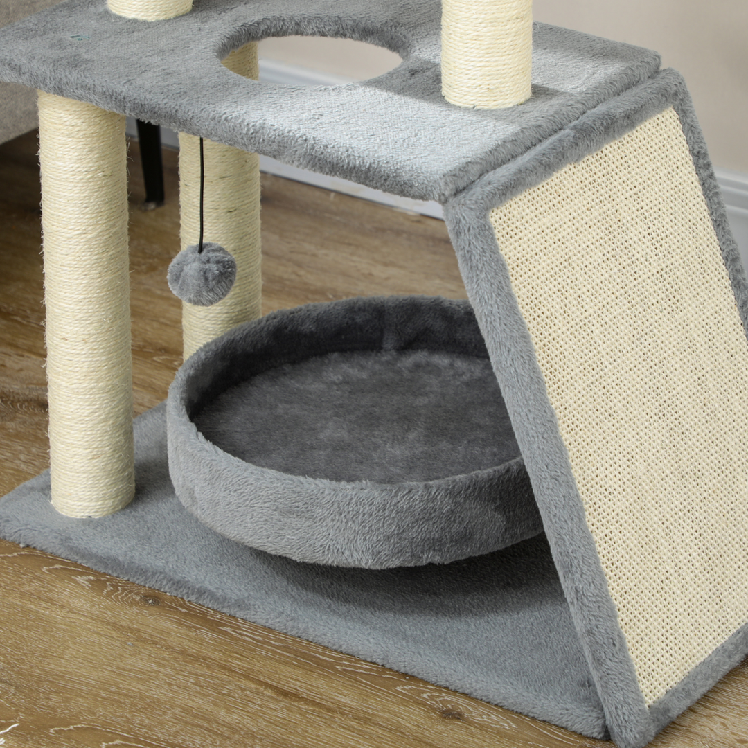 Ultimate Indoor Cat Tree Tower: Scratching Posts, Cozy Pad & Playful Ball!