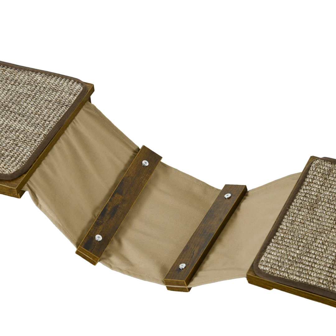 Ultimate PawHut Wall-Mounted Cat Shelves Set - 8 Versatile Pieces in Brown