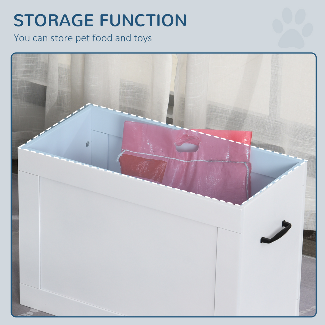 Raised Dog Bowls w/ Storage Function Stainless Steel Bowl Elevated Base Pawhut