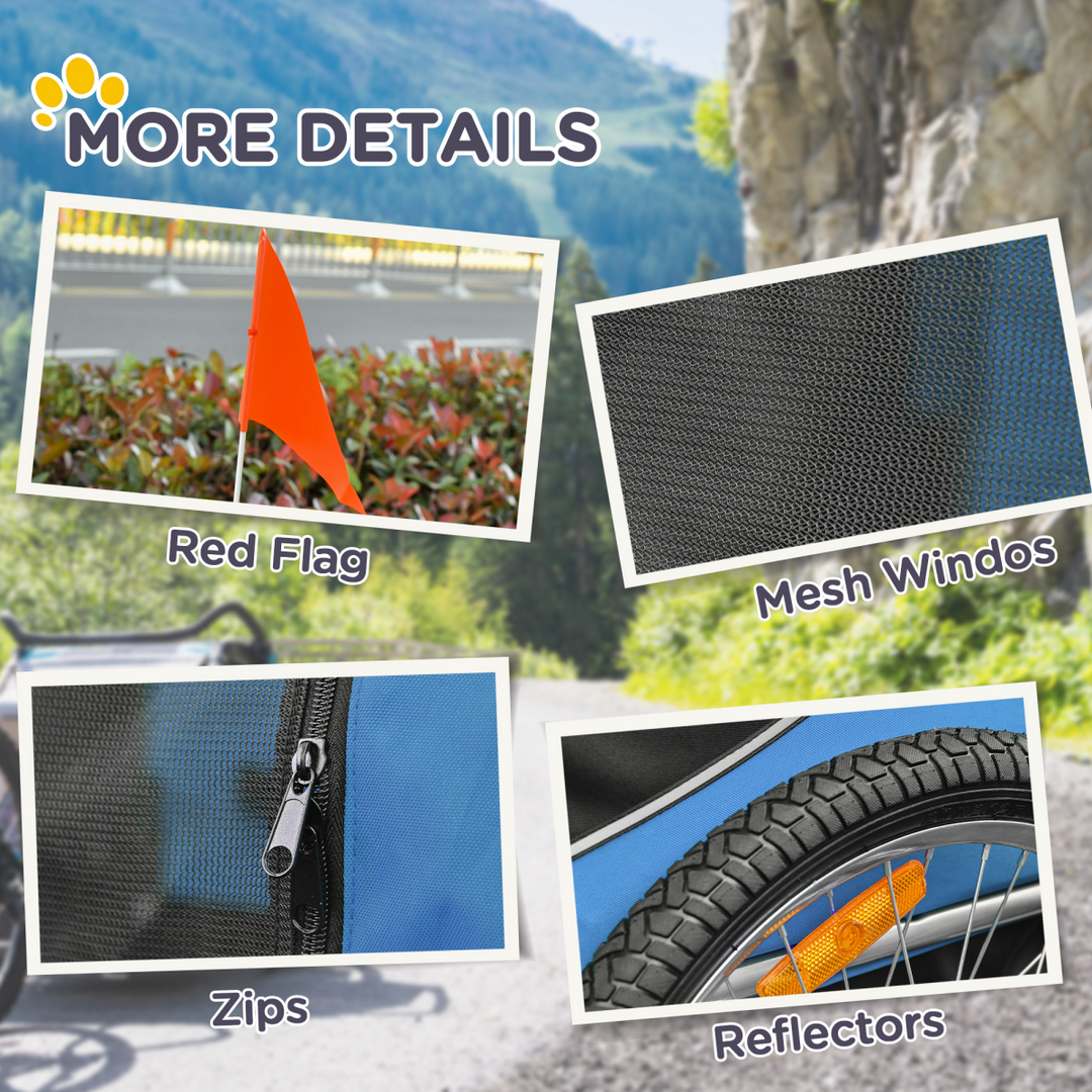 Adventure Awaits: Deluxe Dog Bike Trailer & Cat Carrier in Black & Blue