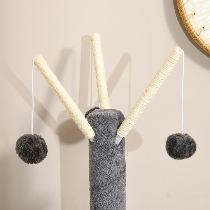 Deluxe 121cm Cat Tree Tower: Scratching Posts, Bed, Tunnel & Perch - Grey
