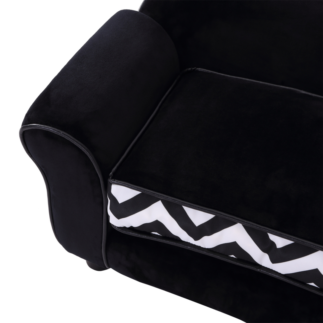 Cozy Black Pet Sofa: Removable Cushion for XS Dogs & Cats - Ultimate Comfort!