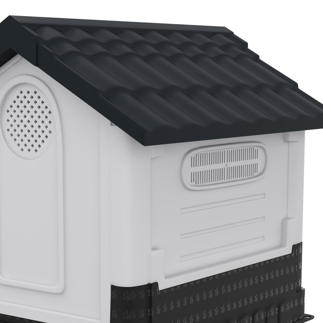 PawHut Outdoor Dog Kennel – Spacious & Weatherproof Retreat for Medium & Large Dogs (Grey)
