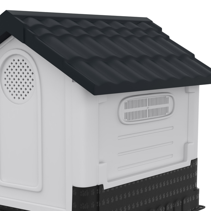 PawHut Outdoor Dog Kennel – Spacious & Weatherproof Retreat for Medium & Large Dogs (Grey)