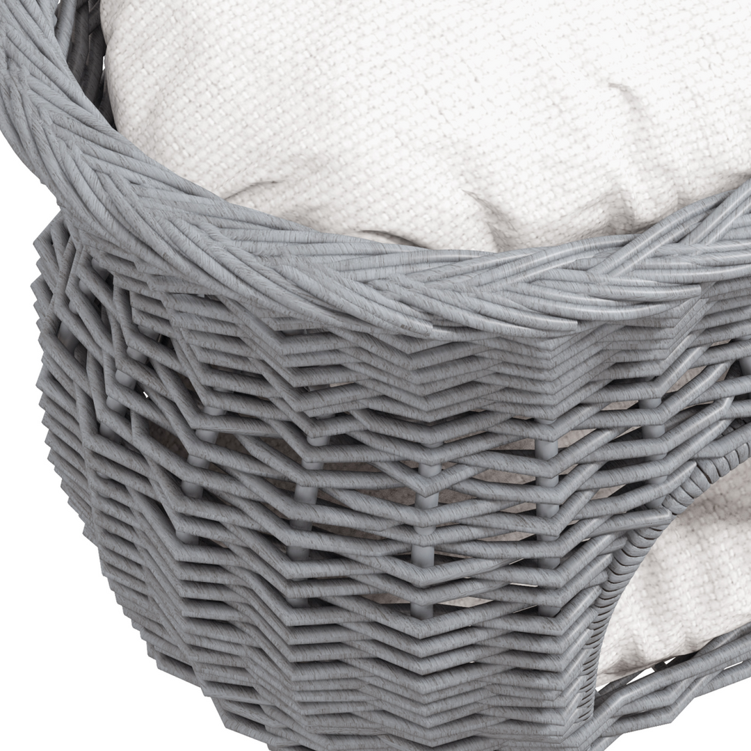 PawHut 2-Tier Elevated Pet Cushion Bed Basket Willow Cat Tree House Condo Kennel