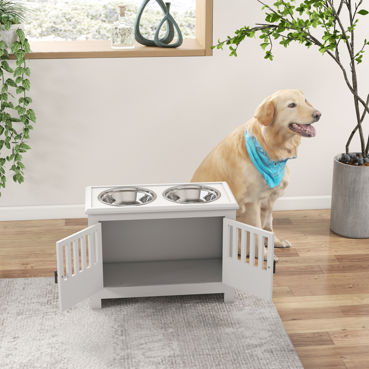 PawHut Elevated Dog Feeding Station with Storage - Perfect Comfort for Large Dogs