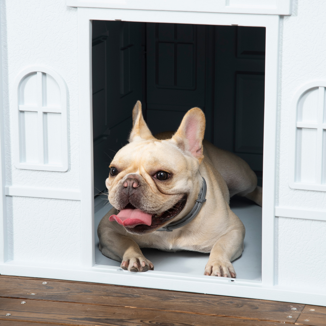 PawHut Weather-Resistant Dog House - Spacious Puppy Shelter for Medium Dogs