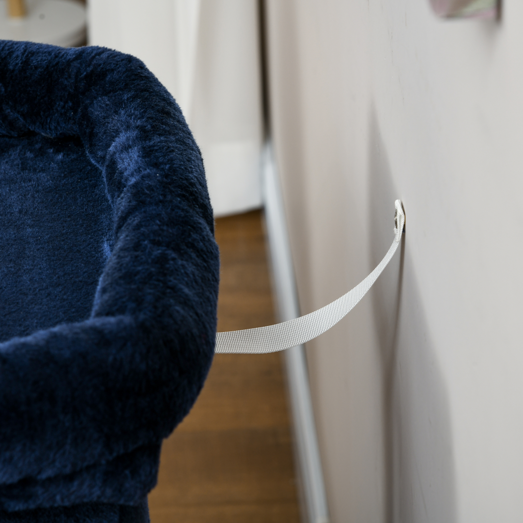 Navy Blue Luxury Cat Tree with 2 Houses & Scratching Posts – Perfect Play & Rest!