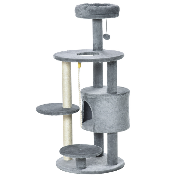 Deluxe Multi-Level Cat Tree with Scratching Posts & Fun Hanging Toys
