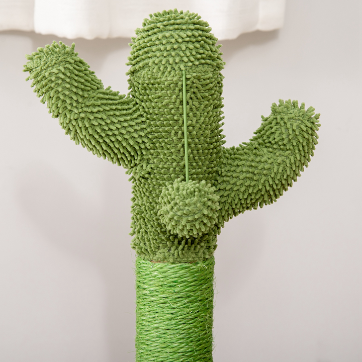 Interactive Cactus Cat Tree with Sisal Scratching Post & Roller Ball Fun