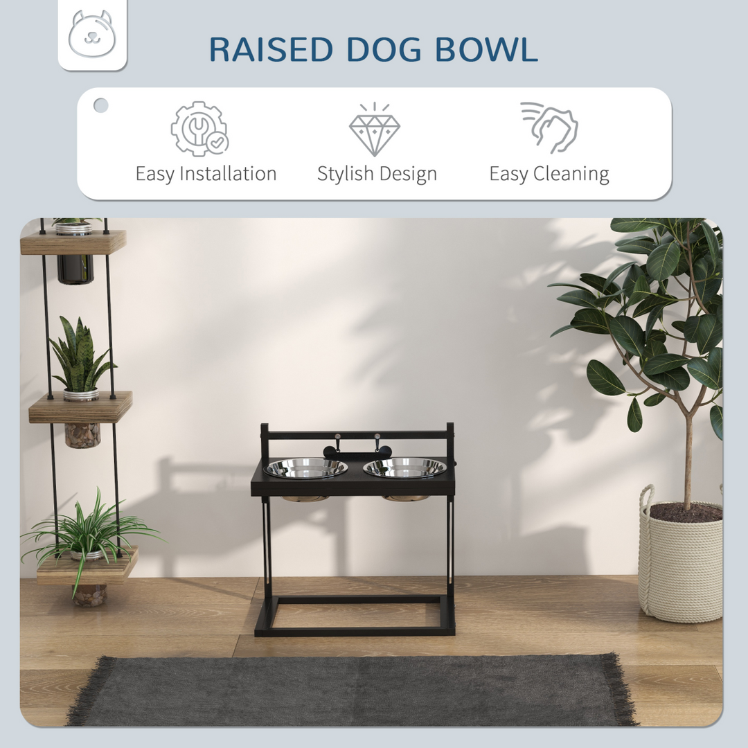 Elevate Your Pup's Dining: Adjustable Height Raised Dog Bowl with Custom Name Plate