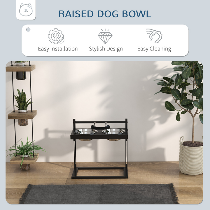 Elevate Your Pup's Dining: Adjustable Height Raised Dog Bowl with Custom Name Plate