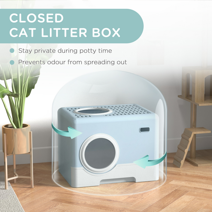 CozyCat Enclosed Litter Box with Scoop – Smart Design for Clean Homes!