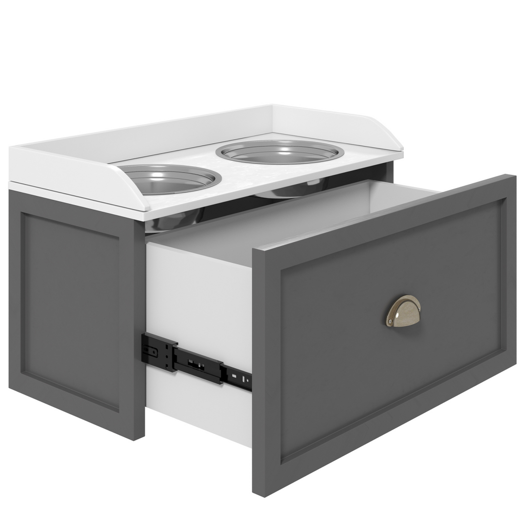 PawHut Elevated Dog Feeding Station with Storage - Comfort for Large Breeds