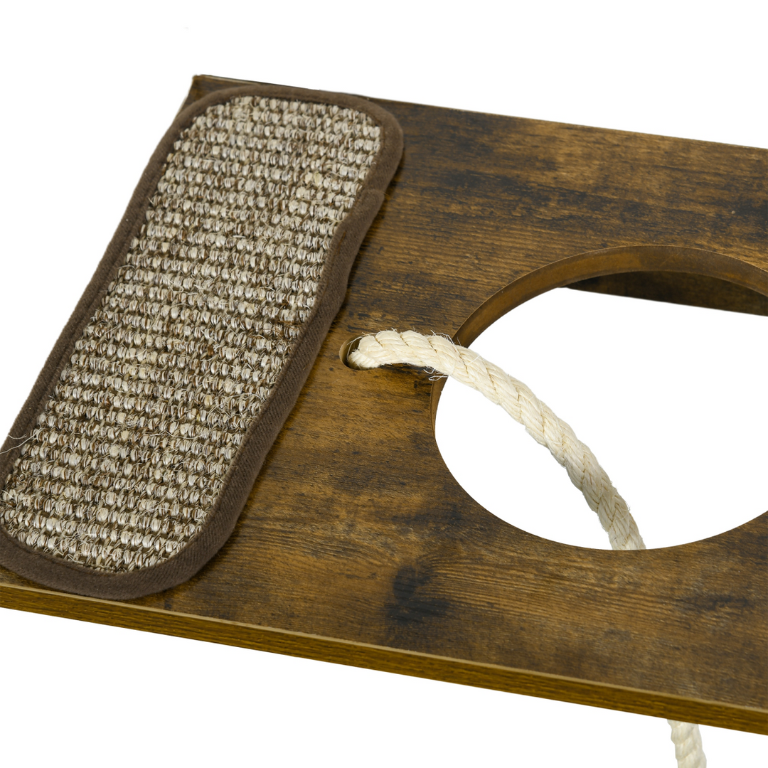 Ultimate PawHut Wall-Mounted Cat Shelves Set - 8 Versatile Pieces in Brown