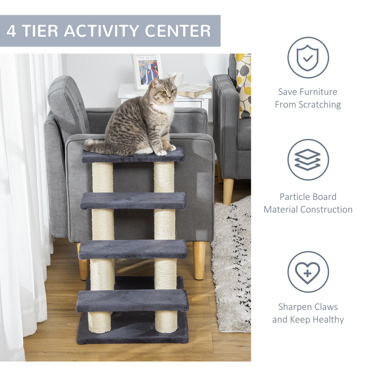 Plush Pet Stair & Cat Scratching Post - Soft, Durable Climb & Play Center