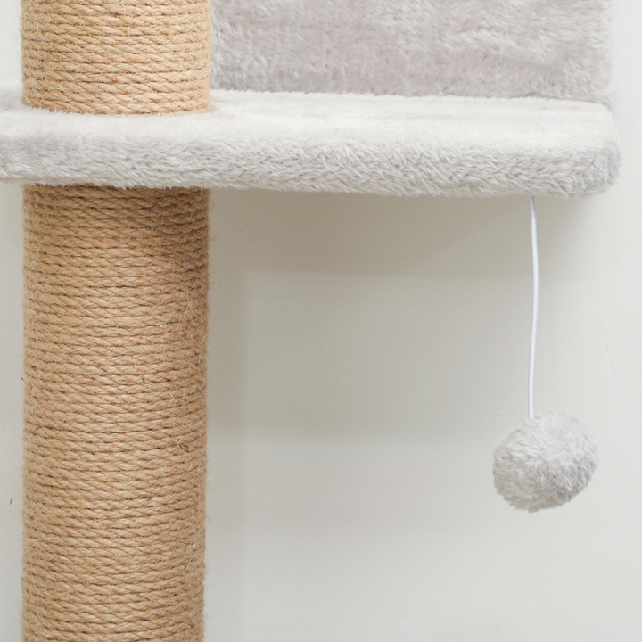 Wall Mounted Cat Shelves with 4 Climbing Platforms for Indoor, Light Grey