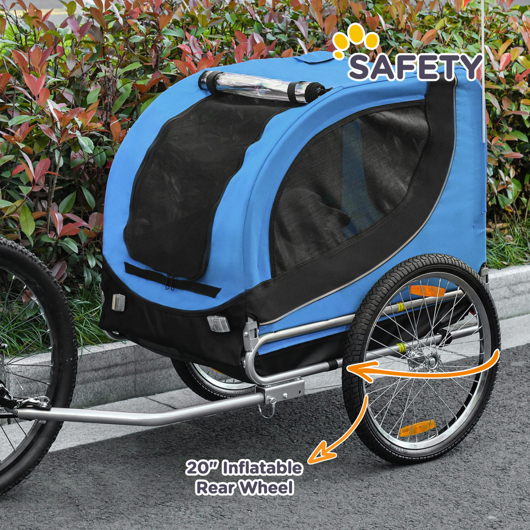 Adventure Awaits: Deluxe Dog Bike Trailer & Cat Carrier in Black & Blue
