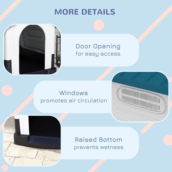 PawHut Outdoor Dog Kennel - Cozy Haven for XS & S Dogs, Water-Resistant Blue