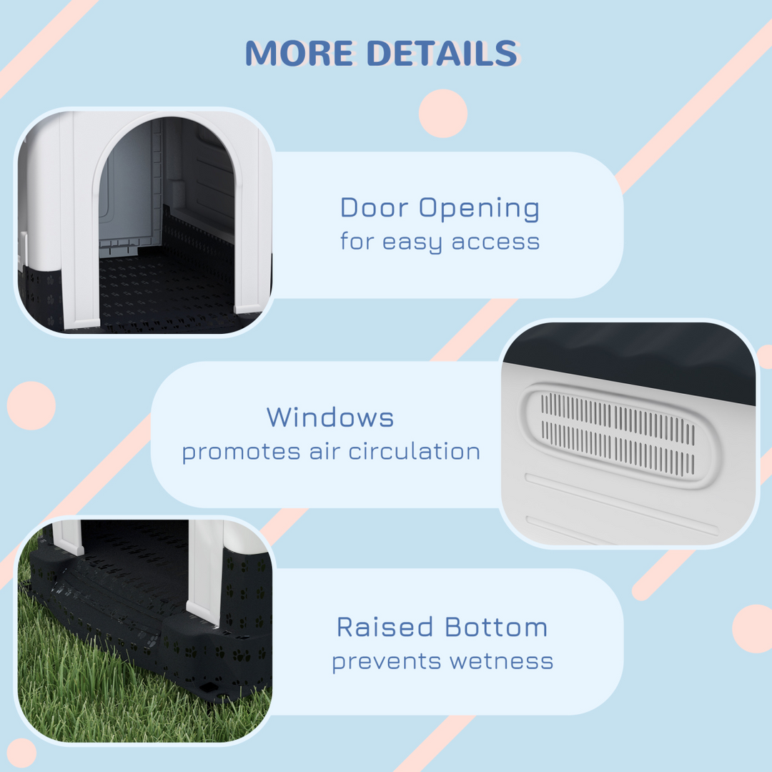 PawHut Outdoor Dog Kennel – Spacious & Weatherproof Retreat for Medium & Large Dogs (Grey)