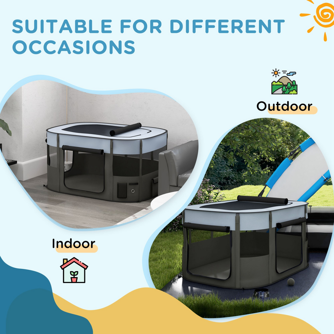 PawHut Portable Pet Playpen - Ideal for Puppies, Kittens, & Small Animals!