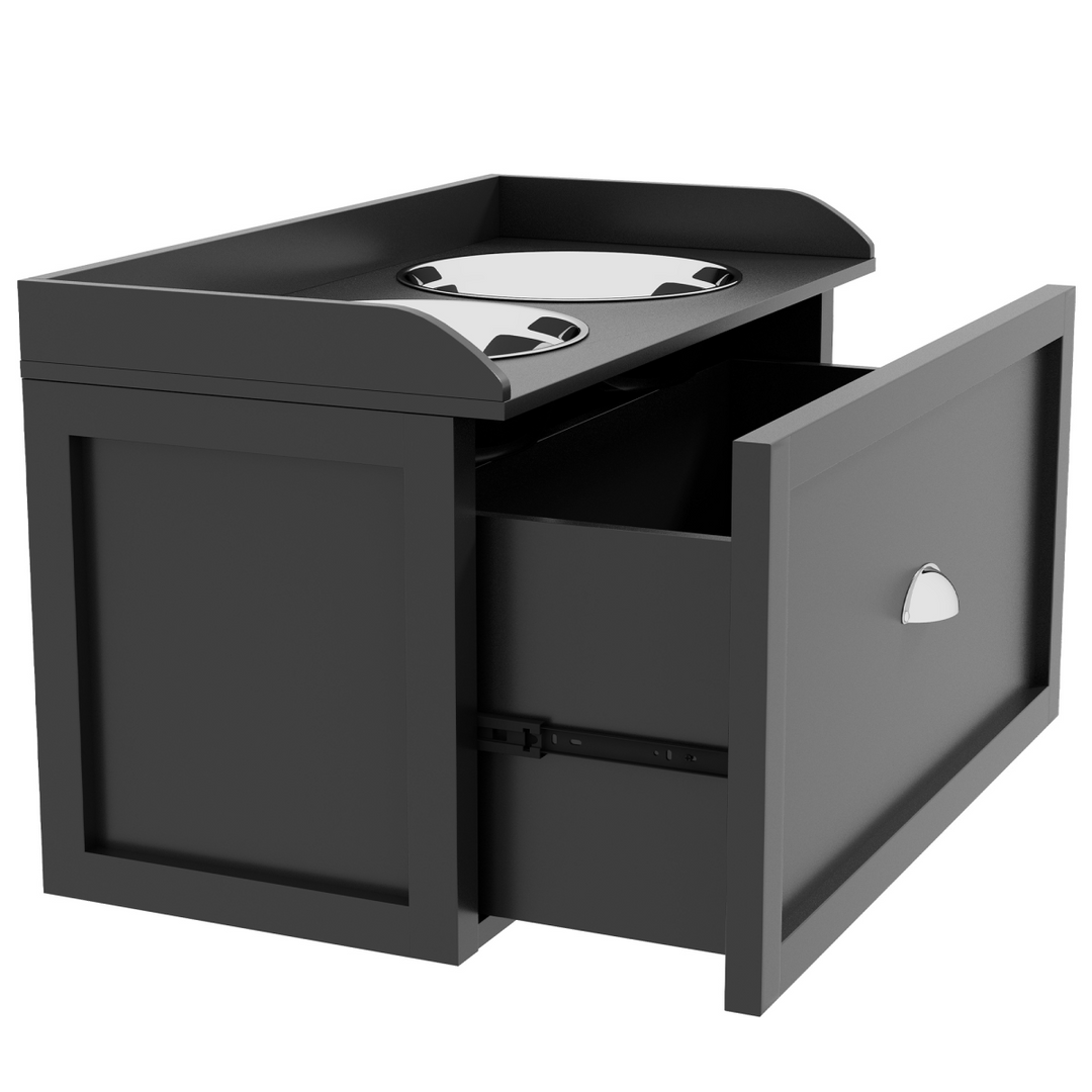 PawHut Elevated Stainless Steel Dog Bowl with Hidden 21L Storage for Comfort