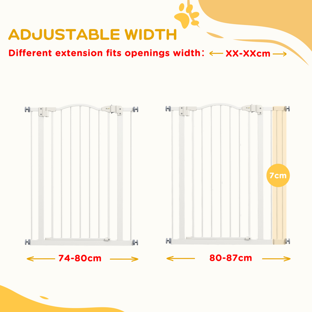 Adjustable Metal Pet Safety Gate with Auto-Close Door - Secure Your Space!