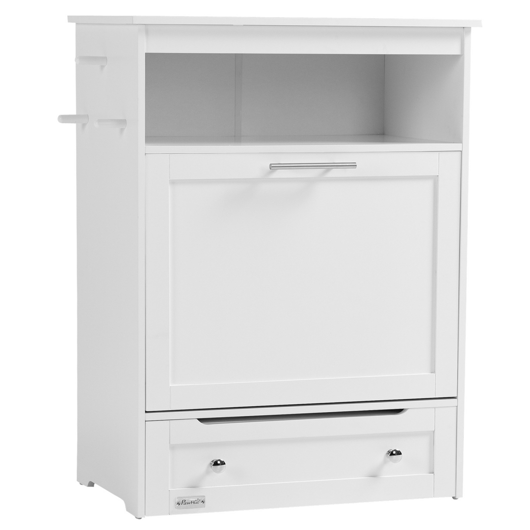 PawHut Pet Feeder Station: Stylish Storage & Feeding Solution for Dogs & Cats