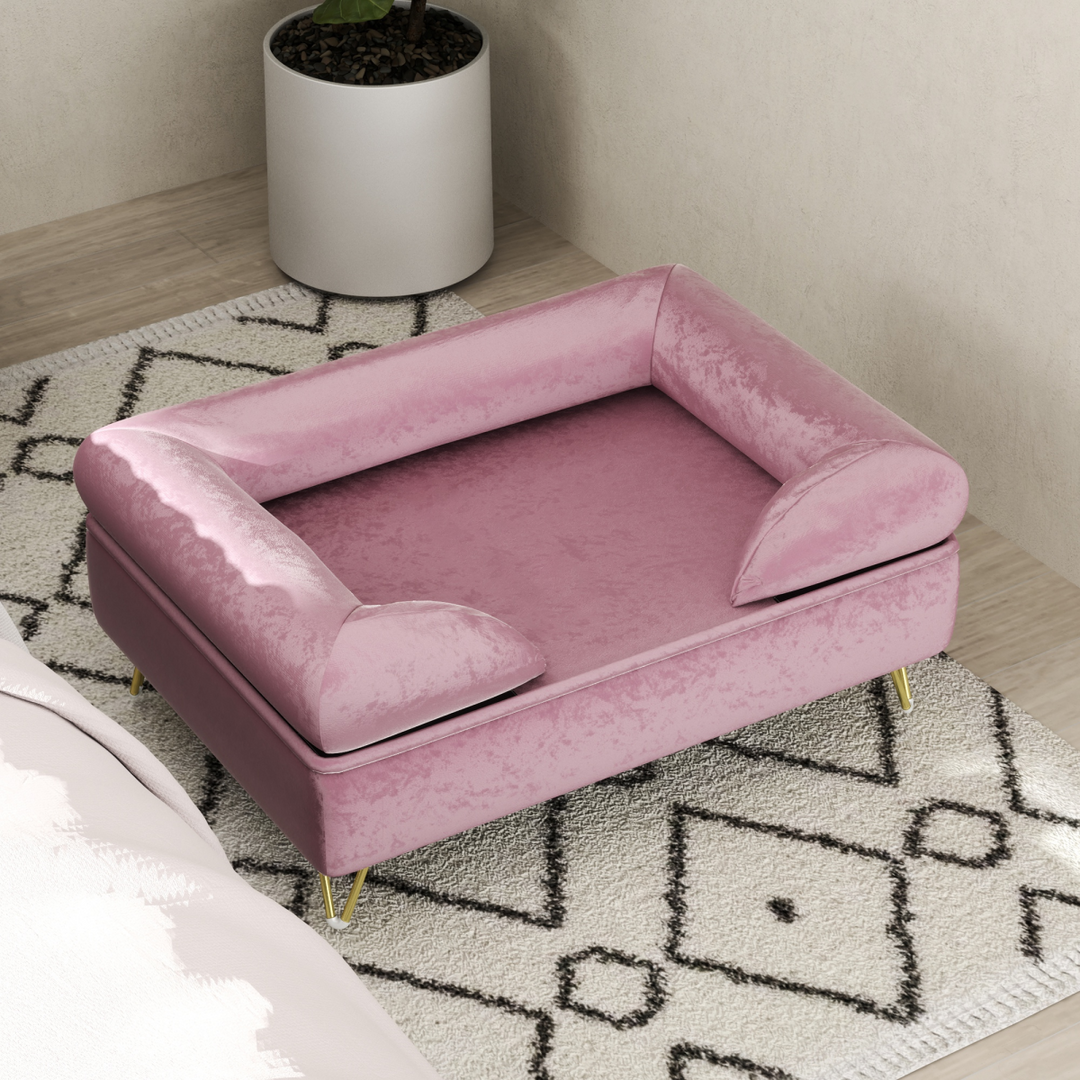 Luxurious PawHut Dog Sofa: Removable Cushion & Washable Cover - Pink