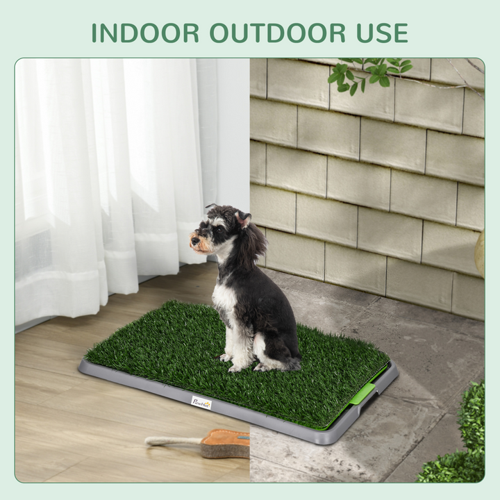 PawHut Indoor/Outdoor Dog Potty with 2 Grass Pads - Easy Clean & Perfect Size!